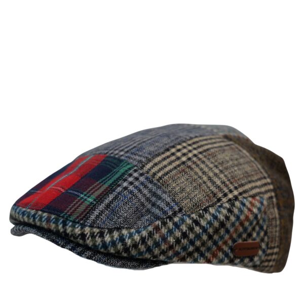 100% Wool Patch Flat Hat Grey Mix Color Adjustable Cap Premium Lining Designed with a smooth Satin Lining Flat Hat, For all Season