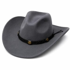 100% Wool Cowboy Hat for Women and Men, Western Pure Leather Band Hat Panama Hats Cowboy & Cowgirl Hats Felt Wide Brim Women Men Wool Fedora Hat - Image 6