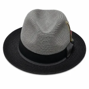 Paper Foldable Straw  C-Crown Trilby HAT Unisex Summar Brim  with Feather Straw Beach Sun Hat Summer Travel Wide Brim ,Adjust Rope inisde Outdoor , Summer Travels - Image 20