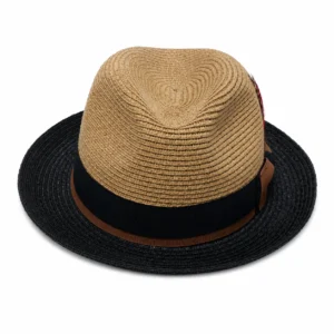 Paper Foldable Straw  C-Crown Trilby HAT Unisex Summar Brim  with Feather Straw Beach Sun Hat Summer Travel Wide Brim ,Adjust Rope inisde Outdoor , Summer Travels - Image 21