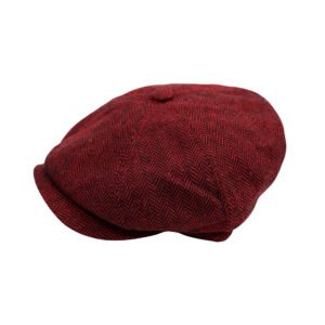 Tommy Shelby Baker Boy Caps for Men Herringbone- 100% Wool Check Parten Cap in Plaid Pattern Style Tweed Flat Grand Wool Cap - Image 2