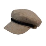 Lady Orginal Beige Captain Caps for Women- 100% Wool Newsgirl Cap in Plaid Pattern Style Flat Cap for Any Occasion and Season