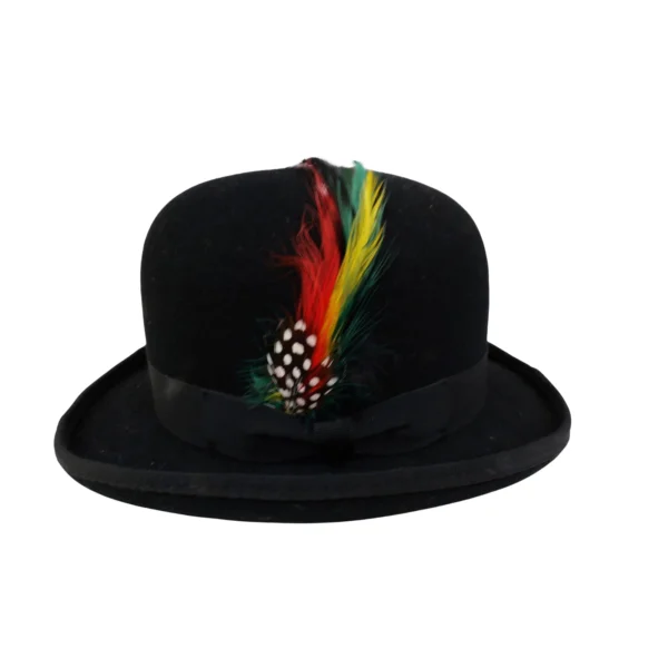 Handmade 100% Wool Bowler Hat, Hard Authentic English Wool Bowler Hat, Formal Round Crown Derby Hat with Curved Brim, Formal Derby Hat with Curved Brim, Men’s Bowler Hat
