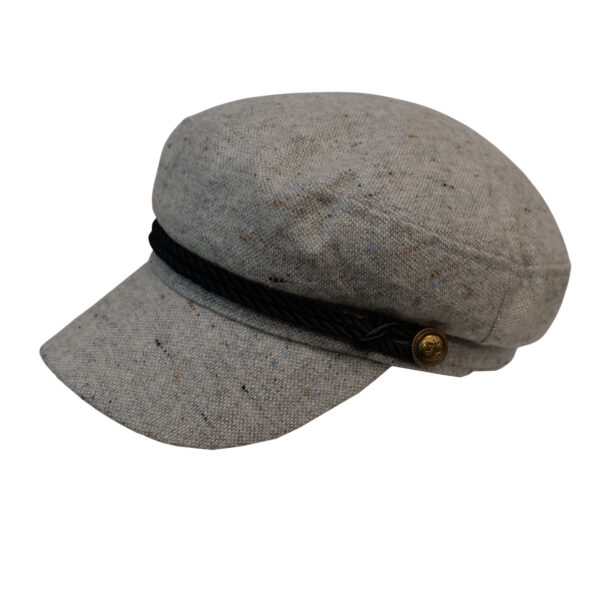 Lady Orginal Light  Grey Captain Caps for Women- 100% Wool Newsgirl Cap in Plaid Pattern Style Flat Cap for Any Occasion and Season