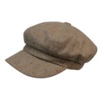 Lady Captain Beige Caps for Women- 100% Wool Newsgirl Cap in Plaid Pattern Style Tweed Flat Cap for Any Occasion and Season