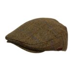 100% Wool Flat Hat Mustard Color Adjustable Cap Premium Lining Designed with a smooth Satin Lining Flat Hat, For all Season
