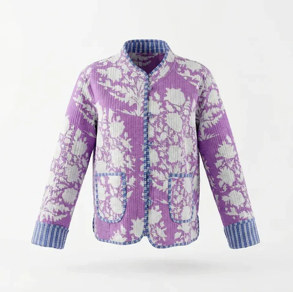 Notting Hill Lightweight, Soft Purple Violet Garden Quilted Jacket