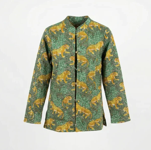 Notting Hill Lightweight, Soft Golden Leopard Quilted Jacket
