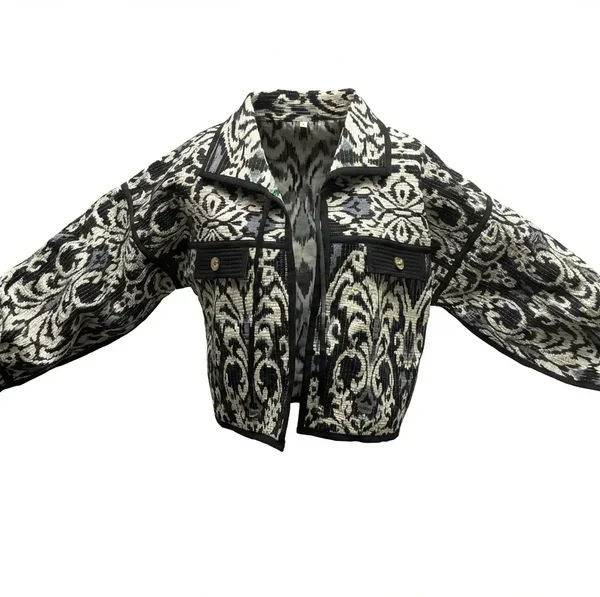 Notting Hill Lightweight, Noir Baroque Cropped Statement Jacket Limited Edition