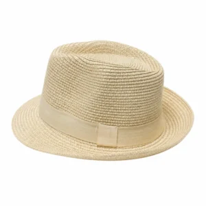 Trilby Straw Beach Sun Hat Summer Travel Wide Brim Unisex Brim Straw Foldable, Outdoor ,Rope Adjust Summer Travels