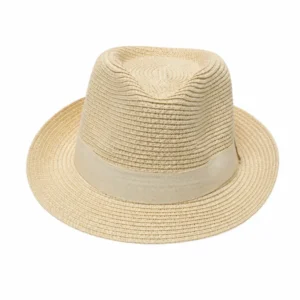 Trilby Straw Beach Sun Hat Summer Travel Wide Brim Unisex Brim Straw Foldable, Outdoor ,Rope Adjust Summer Travels - Image 15