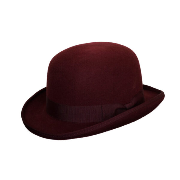 Bowler Hat, Hard Authentic English 100% Wool Handmade  Bowler Hat, Formal Round Crown Derby Hat with Curved Brim, Formal Derby Hat with Curved Brim, Men’s Bowler Hat