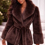 Women’s Faux Luxury Faux Fur Jacket Women’s Winter Coat Soft Warm Fluffy Outwear