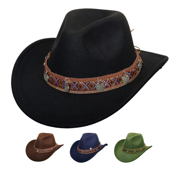 Cowboy Boy Hat for Women and Men, Western Suede Hat Panama Hats Cowboy & Cowgirl