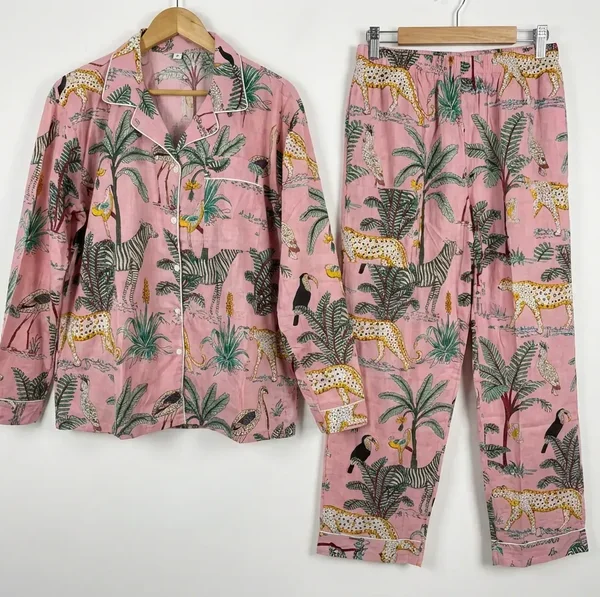 Lightweight, Blush Jungle Dream Pajama Set Notting Hill