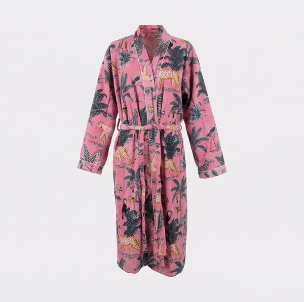 Notting Hill Soft and Comfortable Blush Safari Luxe Velvet Robe