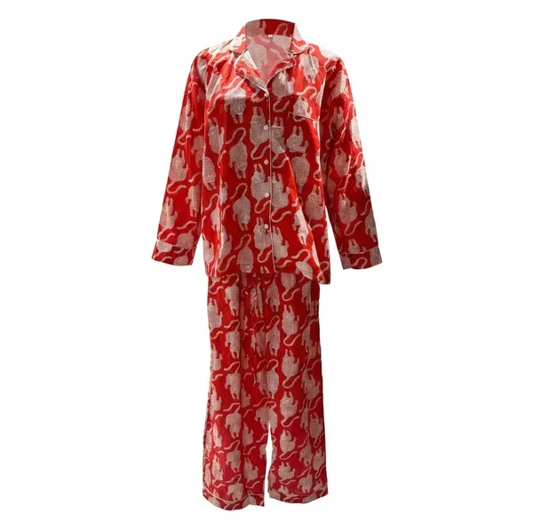 Lightweight, Scarlet Safari Pajama Set Notting Hill
