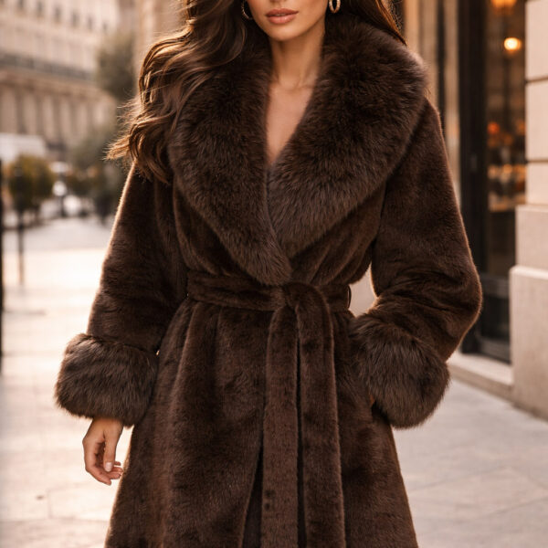 Women’s Long Faux Fur Jacket Faux Fur Jacket Women Fluffy Cropped Coat Winter Streetwear Trend