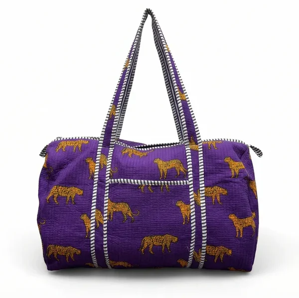 Notting Hill Royal Safari Quilted Duffle Bag Cotton , Handmade Vintage Looks