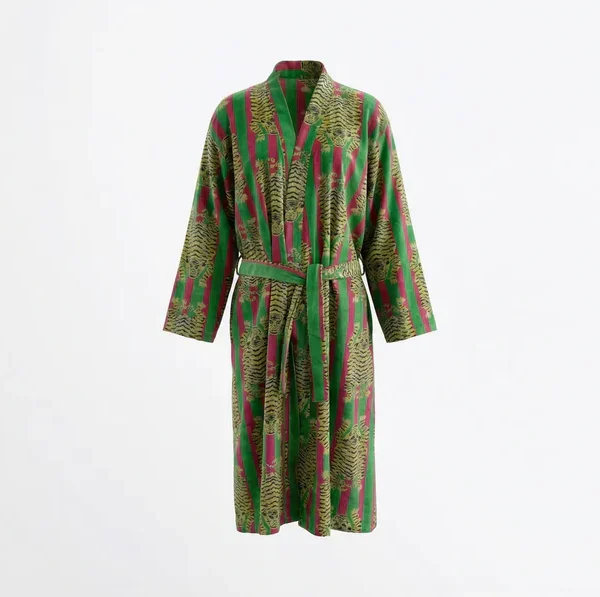 Notting Hill Soft and Comfortable Emerald Tiger Reverie Velvet Robe