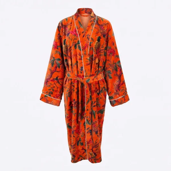 Notting Hill Soft and Comfortable Sunset Aviary Velvet Robe