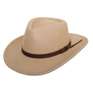 Handmade Fedora Hat for Men & Women Wide Brim Indiana Jones Hats–  with Leather band 100% Wool Pure Leather Band