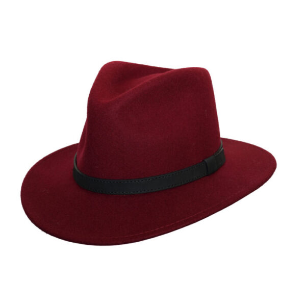 Handmade  100% Wool Men’s and Ladies’ Fedora Hat – Wide Brim Wool Felt Fedora – Cowboy Country Style, Classic Wide Brim Fedora Hat Felt Panama Fedora Hats Gentleman Jazz Hat for Beach Party