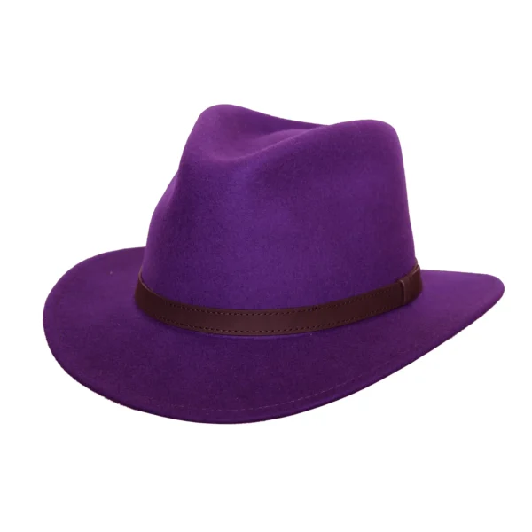 Handmade 100% Wool Unisex Fedora Hat – Wide Brim Wool Felt Fedora – Cowboy Country Style, Classic Wide Brim Fedora Hat Felt Panama Fedora Hats Gentleman Jazz Hat for Beach Party