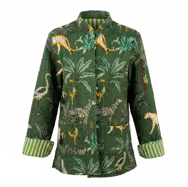 Notting Hill Lightweight, Soft Emerald Safari Quilted Jacket