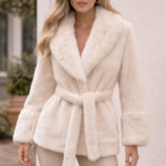 Women’s Faux Fur Jacket Hooded Warm Winter Coat Thick Plush Soft Outerwear