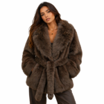 Women’s Faux Fur Coat Plush Soft Winter Jacket Elegant Warm Fashion Outerwear