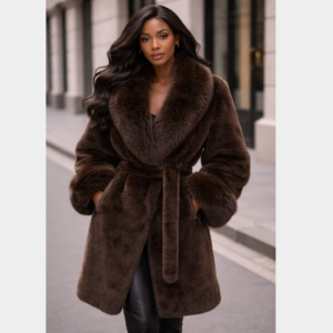 Women’s Long Faux Fur Jacket Faux Fur Jacket Women Fluffy Cropped Coat Winter Streetwear Trend - Image 4