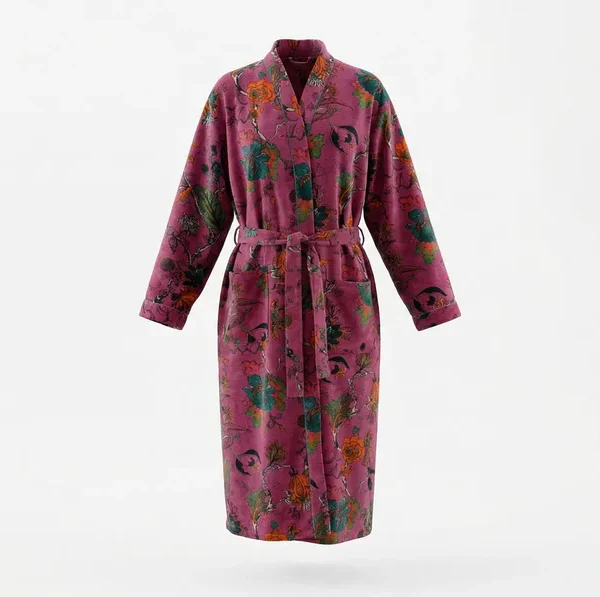 Notting Hill Soft and Comfortable Wild Orchid Velvet Robe