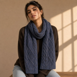 Handmade Pure 100% Wool  Patterned Scarves Cold Weather, Winter Scarf Handmade Plain color 100% Wool Scarf, Plain Soft Shawls - Image 4