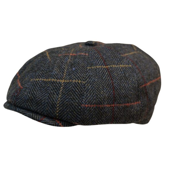 Mens 100% Wool Tweed Newsboy Cap Blinder Baker Boy Razor Flat Cap Grandad Hat 8 Panel- One Size