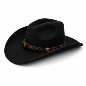 100% Wool Cowboy Hat for Women and Men, Western Pure Leather Band Hat Panama Hats Cowboy & Cowgirl Hats Felt Wide Brim Women Men Wool Fedora Hat - Image 9