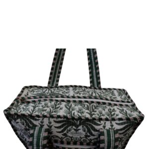 Notting Hill Quilted Print Medium Olive Green Modern Handmade Tote Bag, Indian Making Quilted Tote Bags, 100% Cotton Eco Friendly Shopper Bags, Vintage Shoulder Bag, Women's Carry Bag - Image 7