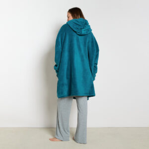 Unisex Adults Long Sherpa Hoodie Blanket – Teal, Cozy Warm Winter Wear for Home & Outdoor Comfort Hoodie  for Cold - Image 7