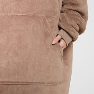 Unisex Adults Extra-Long Sherpa Hoodie Blanket – Mink Coffee, Cozy Warm Winter Wear for Home & Outdoor Comfort  Hoodie  for Cold - Image 5