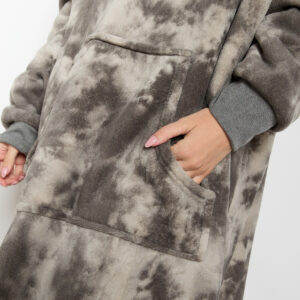 Unisex Adults Extra-Long Sherpa Hoodie Blanket – Charcoal, Cozy Warm Winter Wear for Home & Outdoor Comfort  Hoodie  for Cold - Image 5