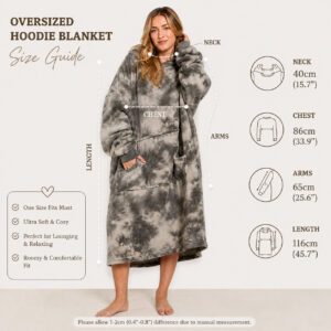 Unisex Adults Extra-Long Sherpa Hoodie Blanket – Charcoal, Cozy Warm Winter Wear for Home & Outdoor Comfort  Hoodie  for Cold - Image 4