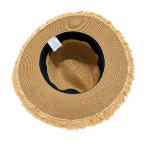 Unisex Wide Brim Straw Fedora Sun Hat – Creamy and Camel - Image 9