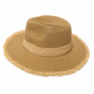 Unisex Wide Brim Straw Fedora Sun Hat – Creamy and Camel - Image 7