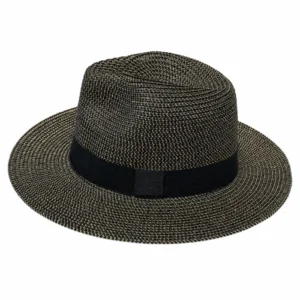 Summer Paper Straw Fedora Hat – Black