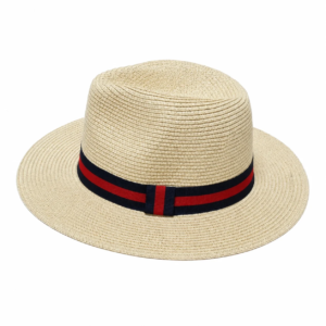 Summer Paper Straw Fedora Hat – Beige - Image 3