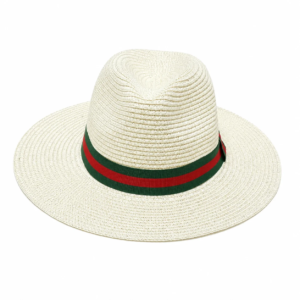 Summer Paper Straw Fedora Hat – Beige - Image 2