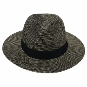 Summer Paper Straw Fedora Hat – Black - Image 6