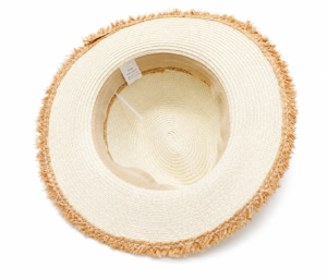 Unisex Wide Brim Straw Fedora Sun Hat – Creamy and Camel - Image 6
