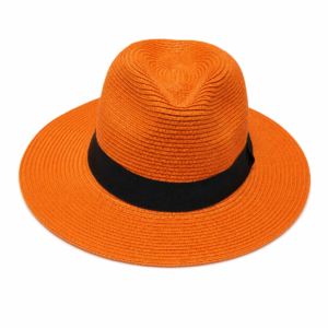 Unisex Wide Brim Straw Fedora Sun Hat Adjustable size rope, Crushable Fedora - Image 4
