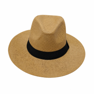 Summer Paper Straw Fedora Hat – Camel, Cream, Beige Adjustable Rope Hat - Image 2